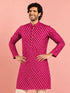 Men Fuchsia Rayon Kurta Diwali, Festive, Navratri, Party, Wedding, All regions Ethnic Wear