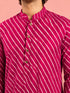 Men's Purple Rayon Digital Print Knee Length Kurta with Pyjama