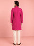 Men's Purple Rayon Digital Print Knee Length Kurta with Pyjama