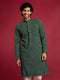 Men Green Rayon Kurta Diwali, Festive, Navratri, Party, Wedding, All regions Ethnic Wear