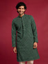 Men Green Rayon Kurta Diwali, Festive, Navratri, Party, Wedding, All regions Ethnic Wear