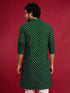 Men's Green Rayon Digital Print Knee Length Kurta