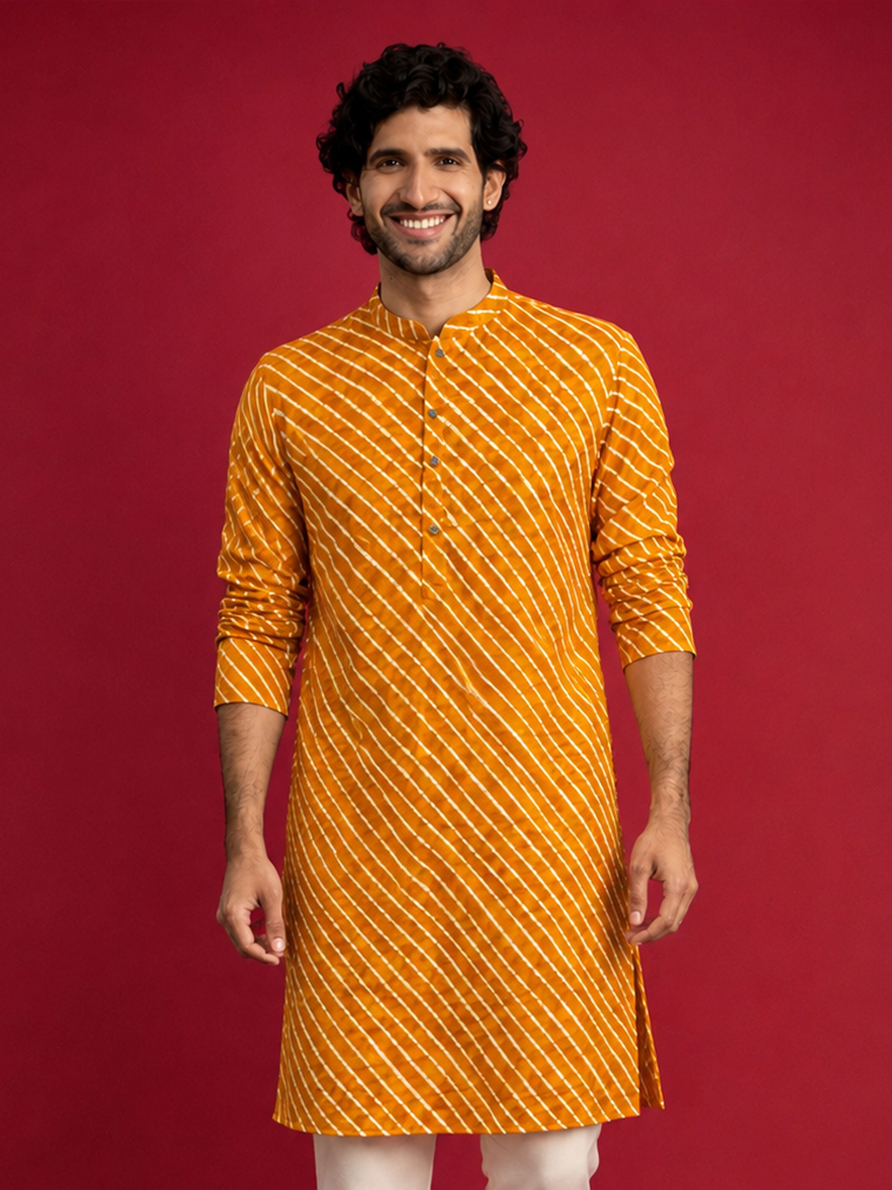 Men Mustard Rayon Kurta Diwali, Festive, Navratri, Party, Wedding, All regions Ethnic Wear