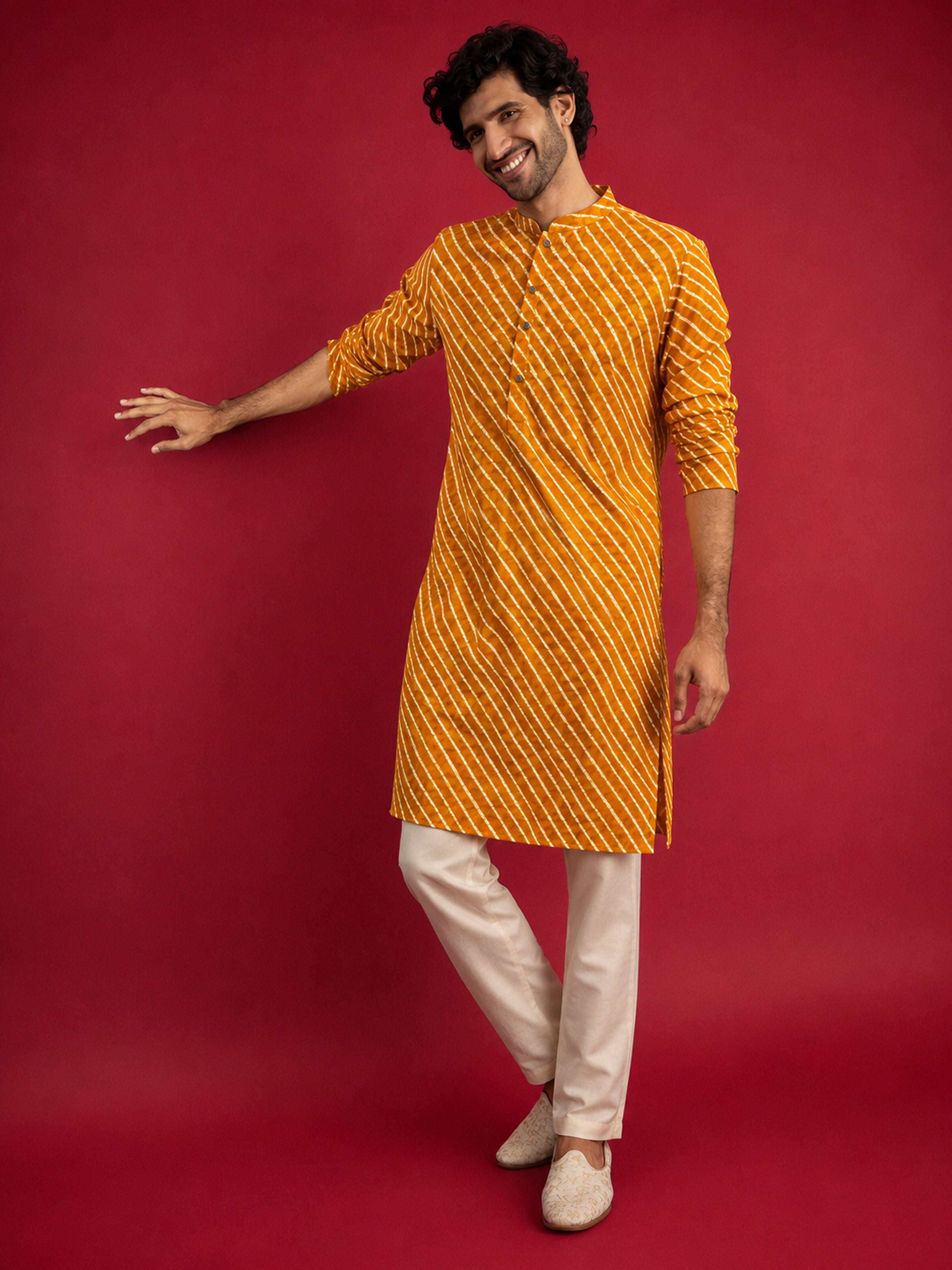 Men Mustard Rayon Kurta with Pyjama Diwali, Festive, Navratri, Party, Wedding, All regions Ethnic Wear