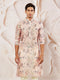 Men's Pink Floral Printed Silk Blend Kurta