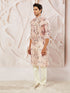 Men's Multicolor-Base-Peach Cotton Blend Kurta And Pyjama Set