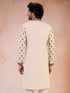 Men's Black Viscose Embroidered Knee Length Kurta