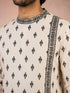 Men's Black Viscose Embroidered Knee Length Kurta with Pyjama