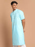 Men's Blue Solid Kurta