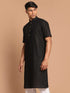 Men's Black Solid Kurta
