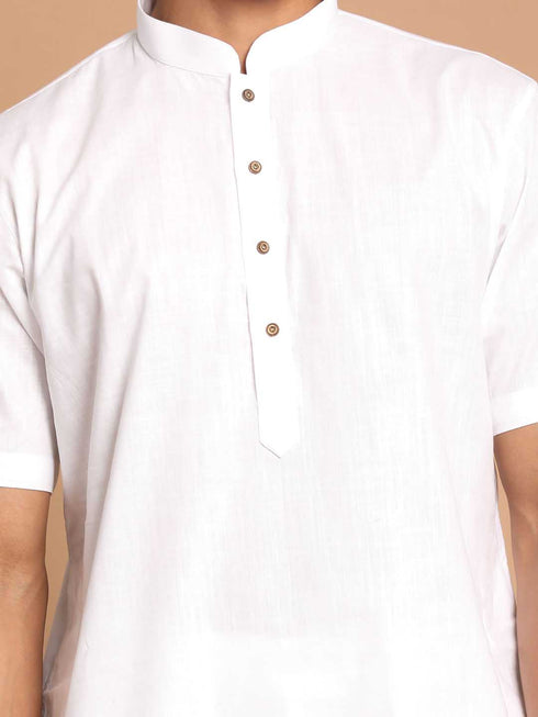 Men's White Solid Kurta
