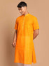 Men's Orange Striped Kurta