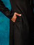 Men's Black And White Cotton Blend Kurta Pyjama Set
