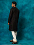 Men's Black And Cream Cotton Blend Kurta Pyjama Set
