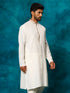 Men's Cream Cotton Blend Ethnic Kurta