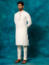 Men's Cream Cotton Blend Kurta Pyjama Set