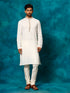 Men's Cream Cotton Blend Kurta Pyjama Set