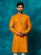 Men's Rust Cotton Blend Ethnic Kurta