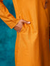 Men's Rust And White Cotton Blend Kurta Pyjama Set