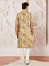Men's Brown Silk Blend Kurta And Pyjama Set