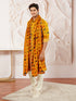 Men's Yellow And Cream Rayon Kurta Pyjama And Dupatta Set