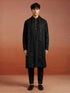 Men Black Solid Silk Blend Kurta with Pyjama & Georgette Thread Work Dupatta Set