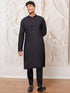 Men's Black Viscose Kurta And Pyjama Set