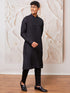 Men's Black Viscose Kurta And Pyjama Set