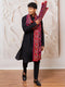 Men's Black Viscose Kurta, Pyjama And Dupatta Set.