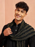 Men's Black Viscose Kurta Pyjama Dupatta Set