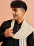 Men's Black Kurta Pyjama Set with White Dupatta