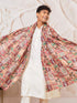 Men Cream Solid Silk Blend Kurta with Multicolour Paisley Print Dupatta Set