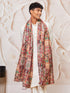 Men Cream Solid Silk Blend Kurta with Multicolour Paisley Print Dupatta Set