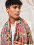 Men Cream Solid Silk Blend Kurta with Multicolour Paisley Print Dupatta Set