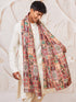 Men Cream Solid Silk Blend Kurta with Multicolour Paisley Print Dupatta Set