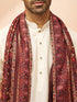 Men Cream Kurta with Solid Bottom & Brown Pashmina Digital Print Dupatta