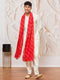 Men's Cream Viscose Kurta, Pant And Dupatta Set