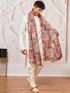 Men's Cream Viscose Kurta, Pant And Dupatta Set