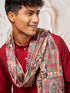 Men's Maroon Viscose Kurta,Pant And Dupatta Set