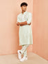 Men's Mint Green Viscose Kurta with Mint Green Pant Set
