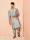 Men's Olive Green Viscose Kurta with Churidar Set