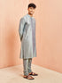 Men's Olive Green Viscose Kurta with Churidar Set