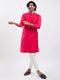 Men's Magenta Viscose Kurta Pyjama Set