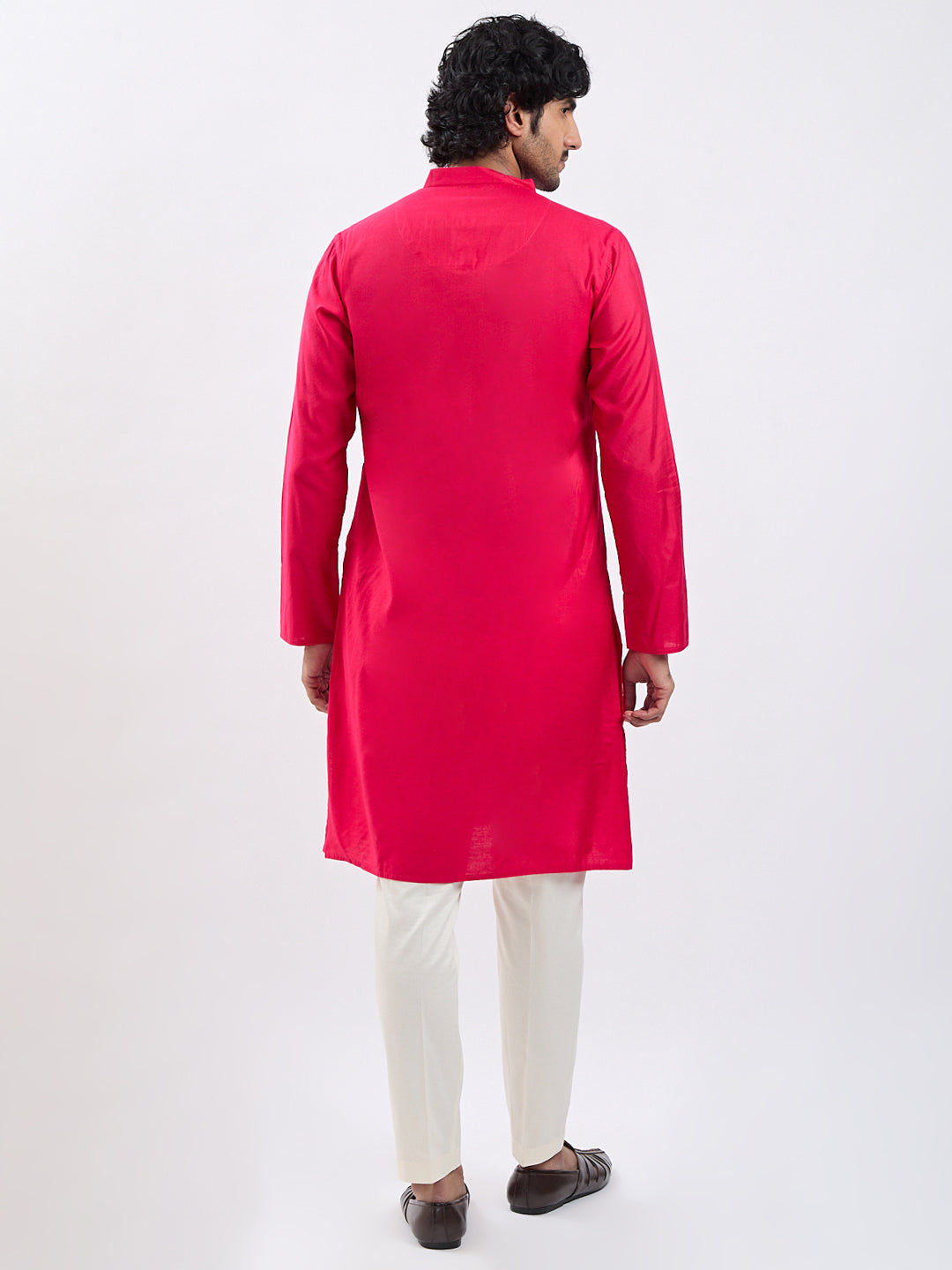 Men's Magenta Viscose Kurta Pyjama Set