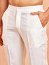 Men's White Viscose Kurta with White Pant Set