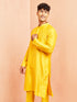 Men's Yellow Viscose Kurta Long Sleeve Mandarin Collar Festive Wear
