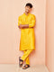 Men's Yellow Viscose Kurta with Yellow Pant Set