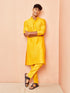 Men's Yellow Viscose Kurta with Yellow Pant Set