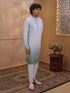 Men's Mint Viscose Ombre Thigh Length Kurta With Pyjama