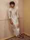 Beige Viscose Embroidered Kurta Dhoti Set for Men